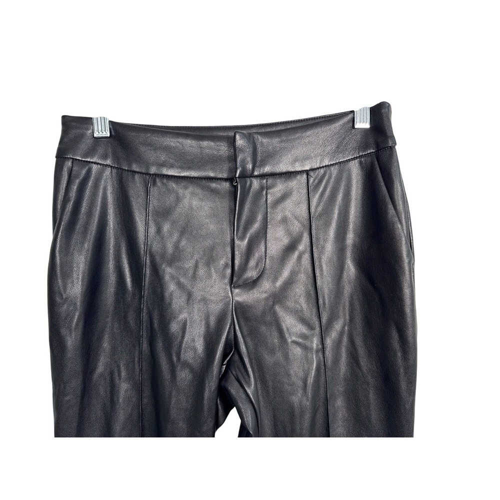 Avec Les Filles Faux Leather Flared Pants Size 2 Black Edgy Biker Rocker Grunge - Picture 3 of 8